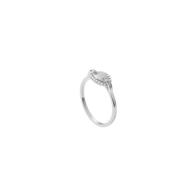 Bague Murat Café Lumière en argent rhodié et oxyde de zirconium