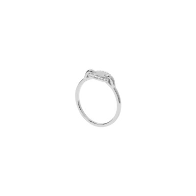 Bague Murat Café Lumière en argent rhodié et oxyde de zirconium