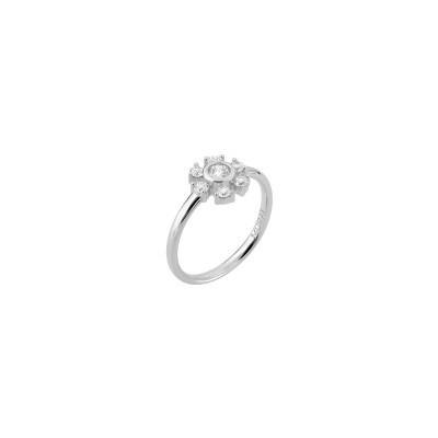 Bague Murat Cristal d'hiver en argent rhodié et oxyde de zirconium