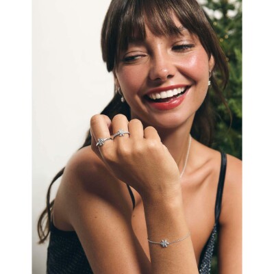 Bague Murat Cristal d'hiver en argent rhodié et oxyde de zirconium