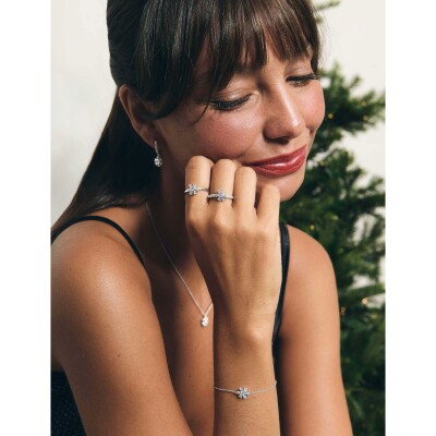 Bague Murat Cristal d'hiver en argent rhodié et oxyde de zirconium