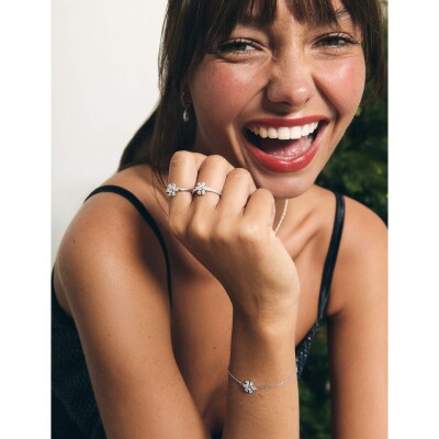 Bague Murat Cristal d'hiver en argent rhodié et oxyde de zirconium