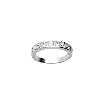 Bague en argent rhodié et oxyde de zirconium