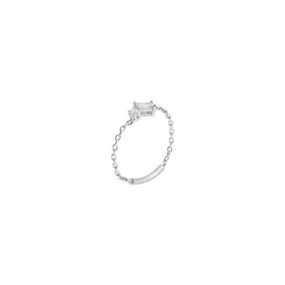 Bague Murat Harmonie Twist en argent rhodié et oxydes de zirconium