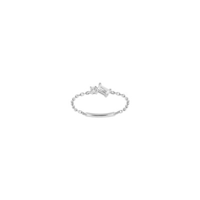 Bague Murat Harmonie Twist en argent rhodié et oxydes de zirconium