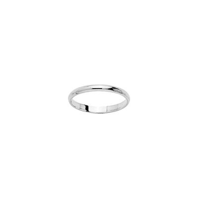 Alliance demi-jonc en argent rhodié 2mm