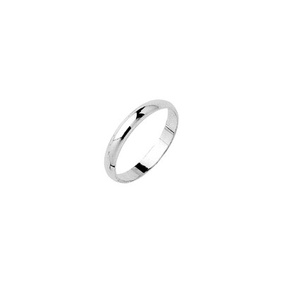 Alliance demi-jonc en argent rhodié 3mm