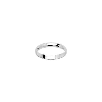 Alliance demi-jonc en argent rhodié 3mm