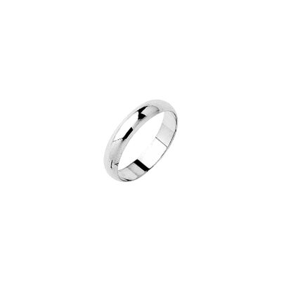 Alliance demi-jonc en argent rhodié 4mm