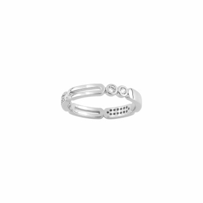 Bague en argent et oxyde de zirconium