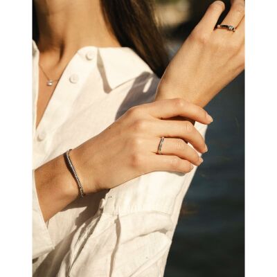Bague Murat Seine en argent rhodié et oxyde de zirconium
