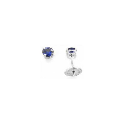 Boucles d'oreilles en or blanc et saphir