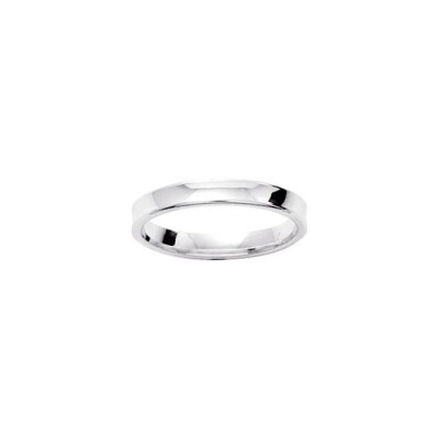 Alliance concave en argent rhodié, 3mm