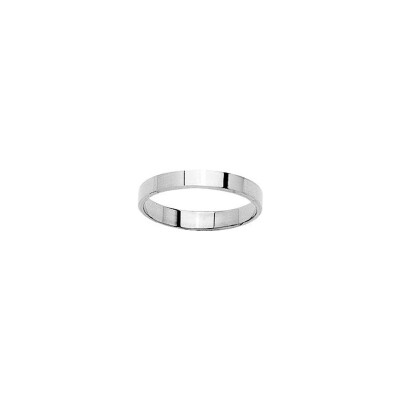 Alliance ruban en argent rhodié 3mm