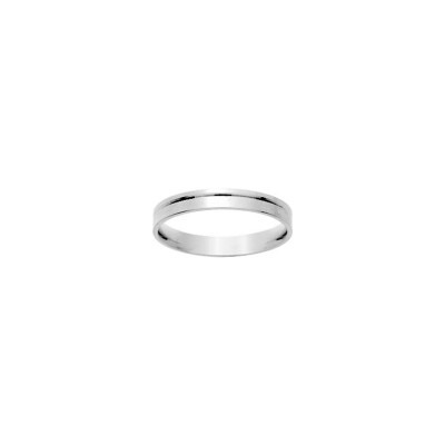 Alliance ruban en argent rhodié 3mm