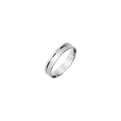 Alliance ruban en argent rhodié 4mm