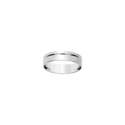 Alliance ruban en argent rhodié 5mm