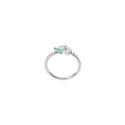 Bague Murat Classic twist en argent rhodié et oxydes de zirconium