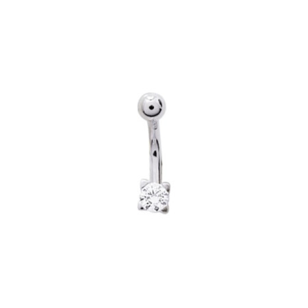 Piercing de nombril en argent et oxydes de zirconium