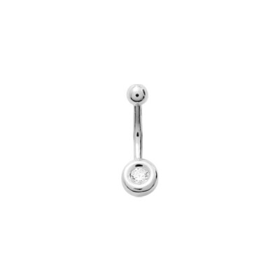 Piercing de nombril en argent et oxydes de zirconium