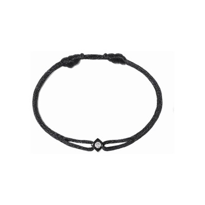 Bracelet sur cordon dinh van Le Cube Diamant en titane et diamant