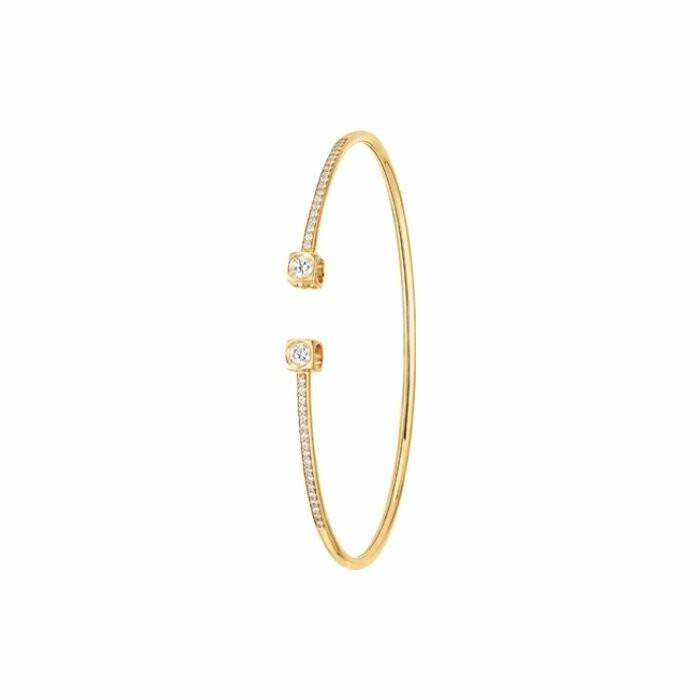 dinh van Le Cube Diamant bracelet, medium size, yellow gold, diamonds