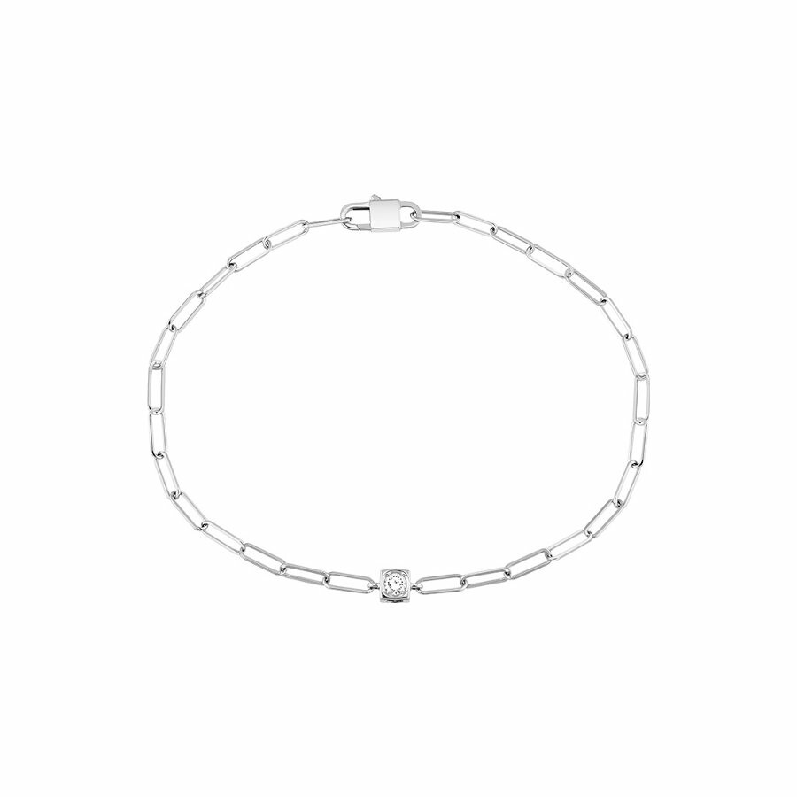 Bracelet dinh van Le Cube Diamant en or blanc et diamant