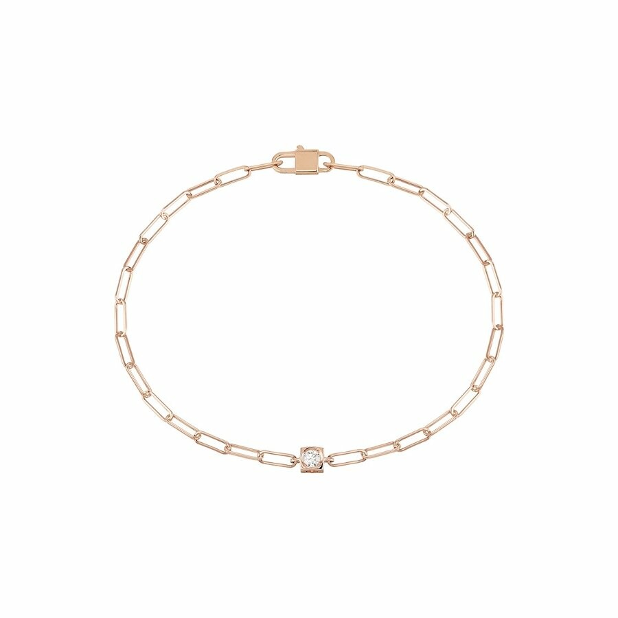 Bracelet dinh van Le Cube Diamant en or rose et diamant