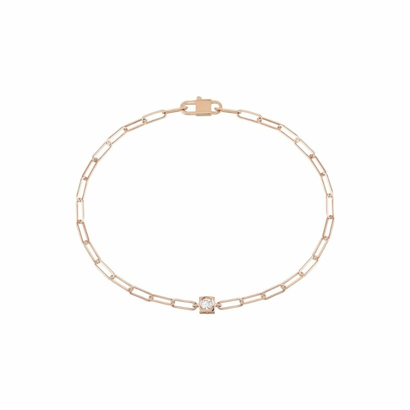 Bracelet dinh van Le Cube Diamant en or rose et diamant