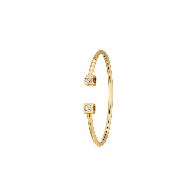 dinh van Le Cube Diamant large size bracelet, yellow gold, diamonds