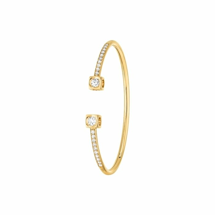 dinh van Le Cube Diamant bracelet, large size, yellow gold, diamonds