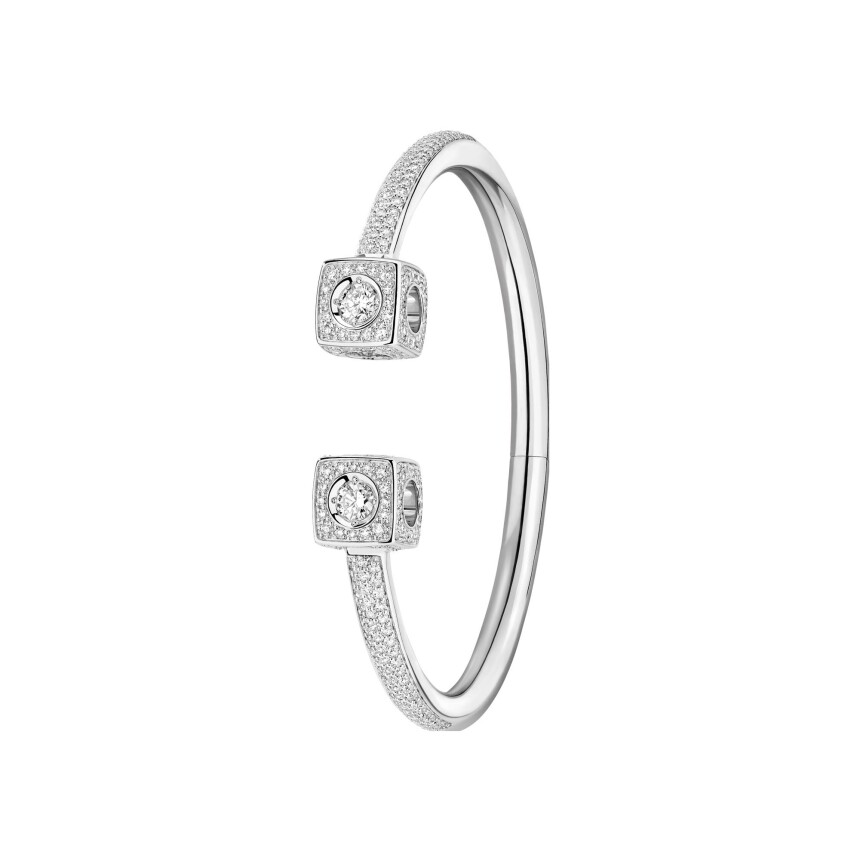 Le Cube Diamant XL bracelet, white gold, diamonds