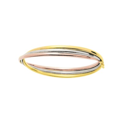 Bracelet Jonc flexible en or jaune, or blanc et or rose