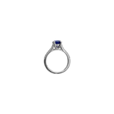 Bague Isabelle Barrier en or blanc, diamants et saphirs, taille 52