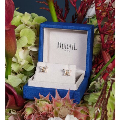 Puces diamants or rose