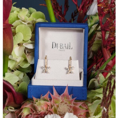 Dormeuses diamants or rose