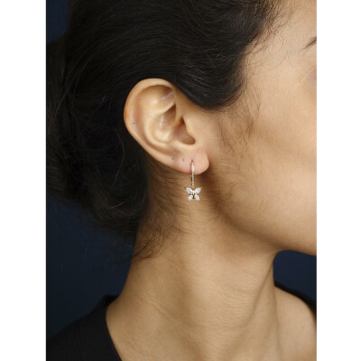 Dormeuses diamants or rose