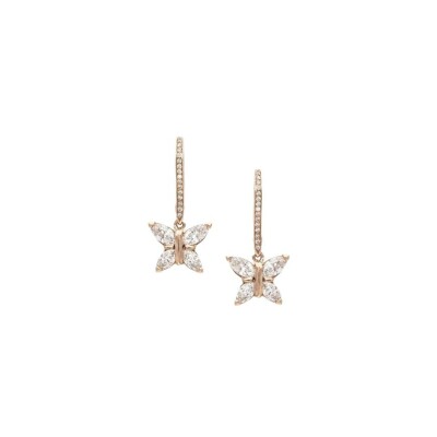 Dormeuses diamants or rose