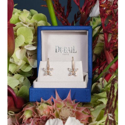 Dormeuses diamants or rose