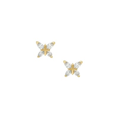 Puces diamants or jaune