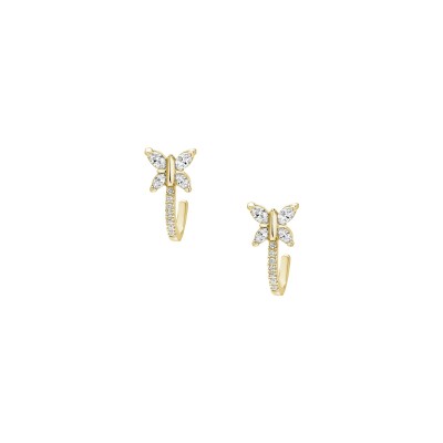 Boucles d'oreilles diamants or jaune