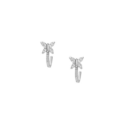 Boucles d'oreilles diamants or blanc