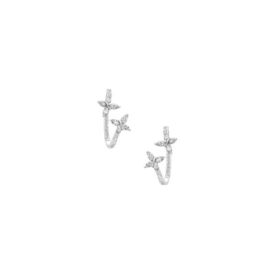 Dormeuses diamants or blanc