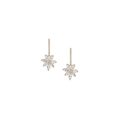 Dormeuses diamants or rose