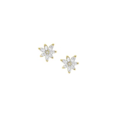 Puces diamants or jaune