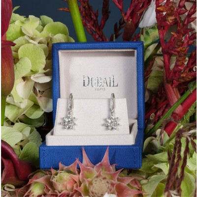 Diamond sleeper earrings white gold