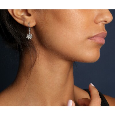 Diamond sleeper earrings white gold