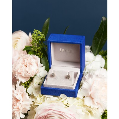 Puces diamants or rose