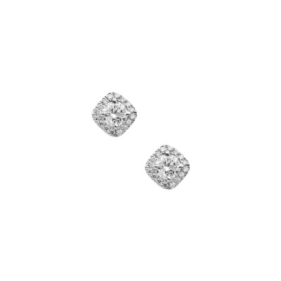 Puces Coussin diamants or blanc