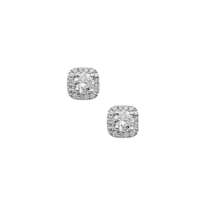 Puces Coussin diamants or blanc